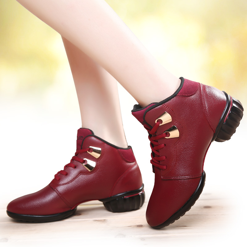 牛霸道正品广场舞蹈鞋软底真皮女鞋2014爆款秋冬新款增高现代舞鞋