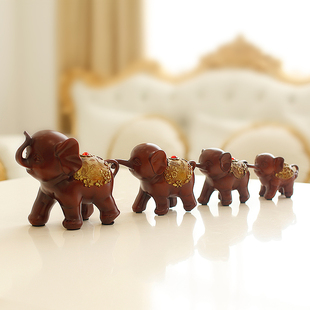 大象摆件家居饰品简约现代新婚礼物三只小象工艺品客厅酒柜装饰品