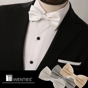  span class=h>优雅 /span>白色 span class=h>领结 /span>口袋巾套装