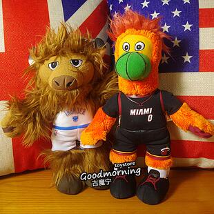 雷霆队 热火 伯尼 篮球体育周边吉祥物 毛绒玩具公仔玩偶礼物纪念