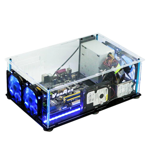 s2动漫手办展示机箱 diy透明电脑机箱 进口亚克力板mod 卧式主机