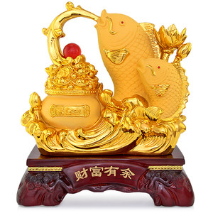招财鲤鱼摆件图片
