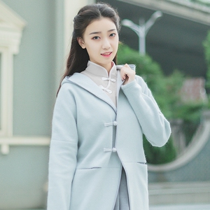 民国风少女装复古秋冬 span class=h>毛呢 /span> span class=h>大衣 