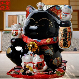 黑色招财猫摆件专场