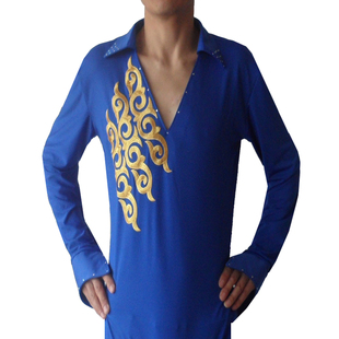 出租男士舞蹈 拉丁舞演出服装 国标 拉丁舞台服 三步踩上衣y-4680