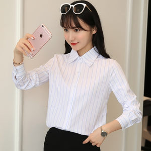 春装2018新款衬衫女休闲百搭韩范长袖女装20