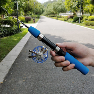 冰钓竿小筏竿迷你鱼竿伸缩短短节钓鱼套装杆子碳素纤维