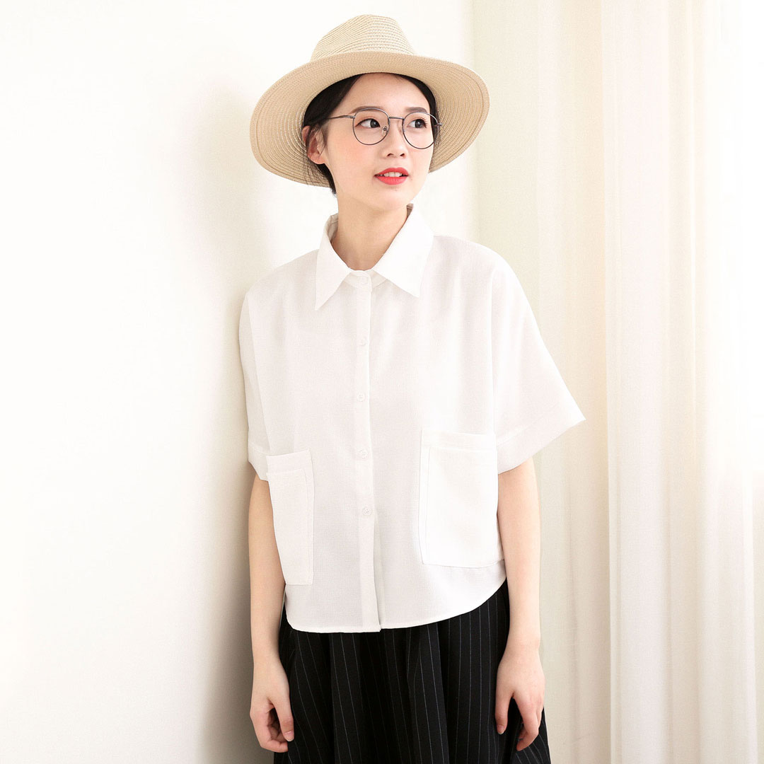 三木社2017夏装新款女装棉麻文艺小清新百搭七分袖衬衫女宽松衬衣