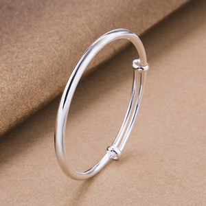 纯银手镯子千足女款s999龙凤简约银饰品送妈妈母亲节礼物