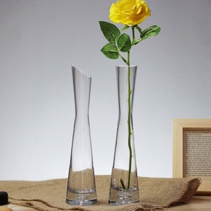 酒店装饰小花瓶专用摆件迷你单枝花一枝花玻璃透明插花玫瑰花摆件
