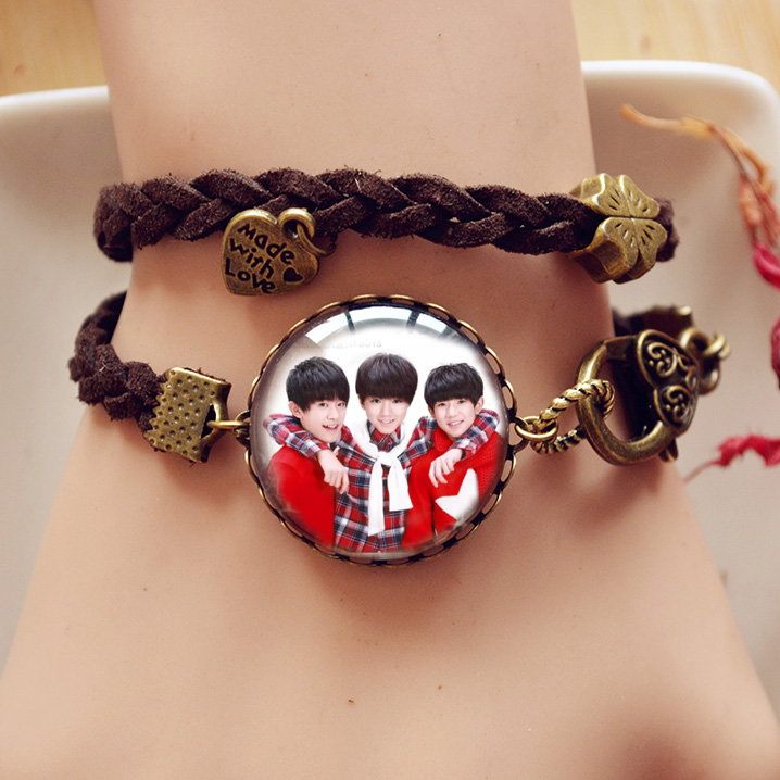 王俊凯tfboys周边王源易烊千玺exo手链gd情侣定制男女编织手绳 已售