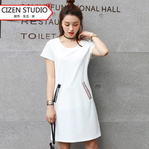 日着原创设计女装夏装2017新款 短袖裙子女夏