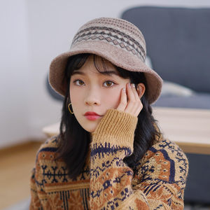 疯帽子女秋冬小头围羊毛针织 span class=h>渔夫帽 /span>圆顶毛线帽