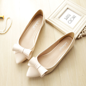 瓢鞋女平跟 甜美系单鞋33码公主秋天平底鞋软底豆豆 span class=h>