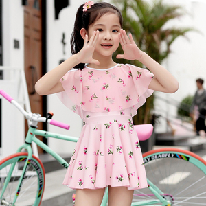 儿童泳衣女孩5-6岁公主裙式韩国 span class=h>中大童 /span>小公主 