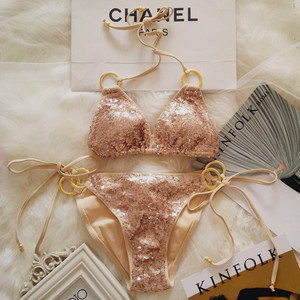 欧美性感 span class=h>比基尼 /span>泳衣女亮片blingbling大胸小胸