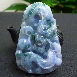 缅甸 span class=h>翡翠 /span>成品a货老坑精雕玉器玉坠- span class