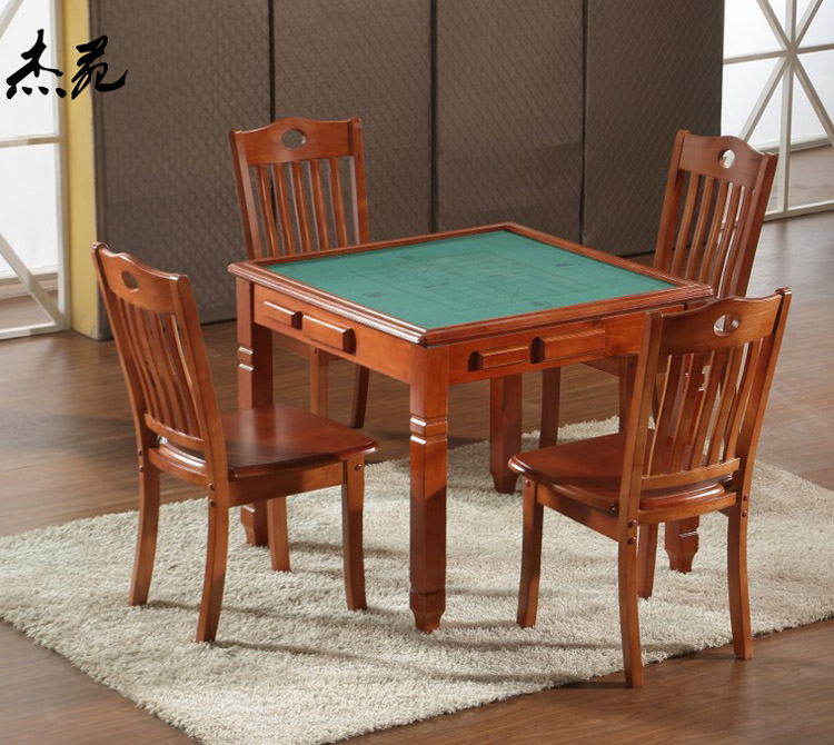 麻将桌 餐桌 两用 小户型方桌手动麻将桌老年活动实木棋牌桌