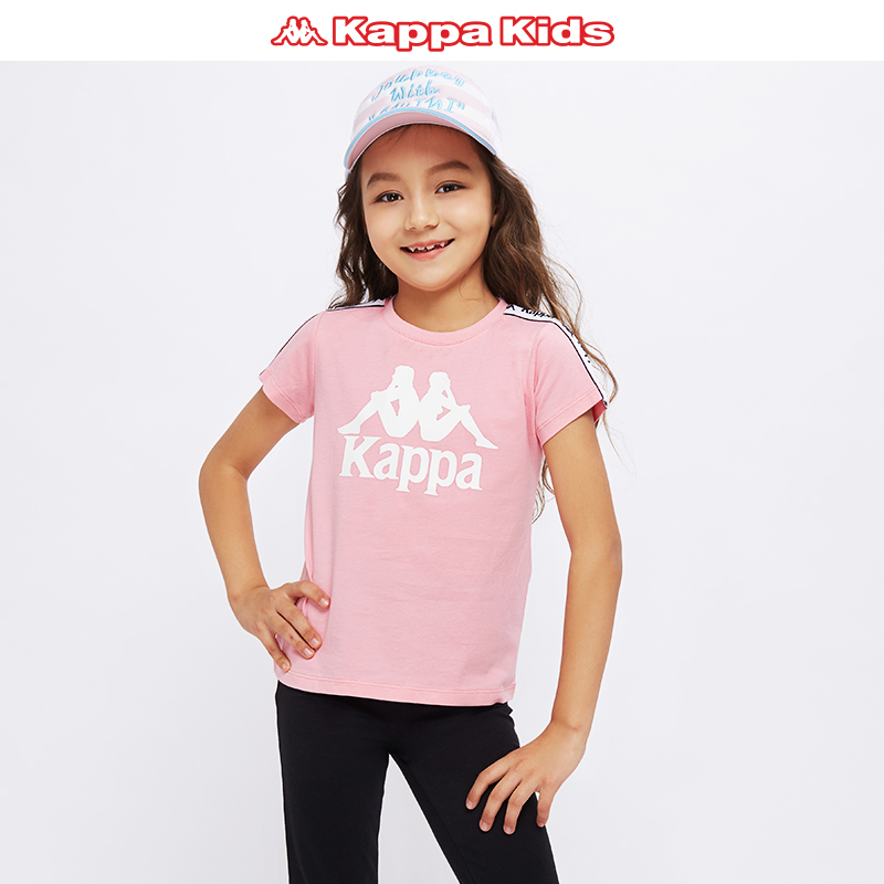 KappaKids卡帕童装Kappa童装女童圆领短袖T恤BANDA串标背靠背T恤