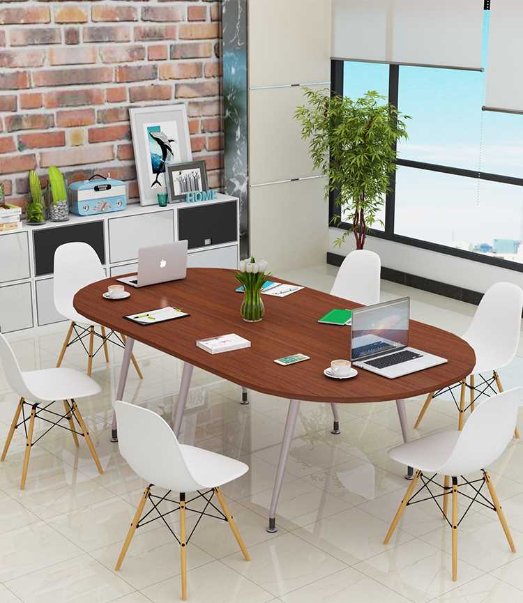 会议桌茶桌椅欧式工作室置物架设计简约会议桌电脑桌加高阅览桌