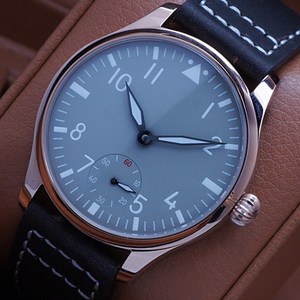 parnis柏尼时表海鸥st3620手动机械机芯男表小秒休闲手表金壳黑壳