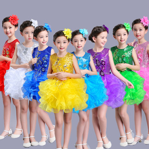 儿童舞蹈表演服装裙子图片