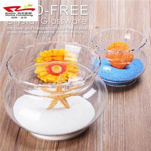 透明玻璃鱼缸绿萝水培花瓶花器 圆形花边玻璃