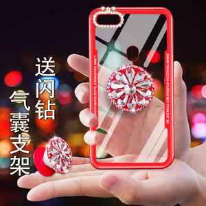 oppor11s手机壳女透明水晶绳r11plus套奢华挂