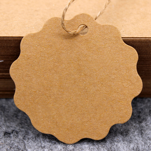 空白花边牛皮纸圆形吊牌商标 礼品包装烘焙小吊牌 diy卡片吊牌