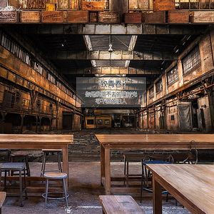 3d立体复古工业风隧道空间壁纸餐厅咖啡厅背景墙个性酒吧墙纸壁画