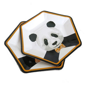 原创一次性可爱卡通 span class=h>熊猫 /span>纸 span class=h>盘 