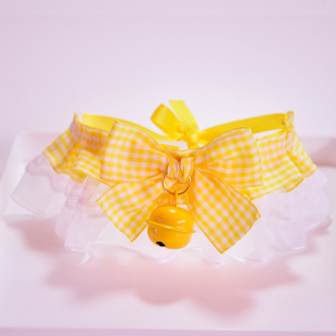 全场包邮宠物猫狗兔蕾丝围嘴项圈铃铛潮拍照花猫儿纯手工性感白色