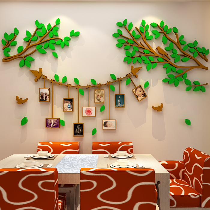 绿色树照片墙相框树3d水晶立体墙贴卧室客厅沙发背景墙儿童房装饰