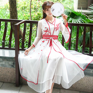 夏装古风汉服女古装服装改良日常装连衣裙公主