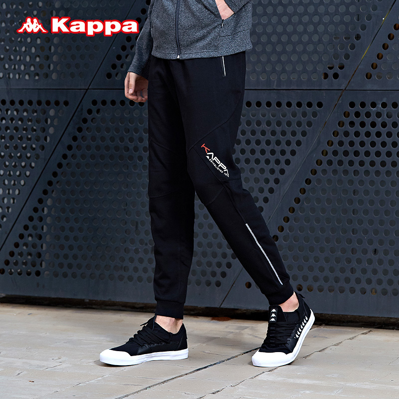 KAPPA卡帕男运动长裤休闲裤卫裤小脚裤背靠背跑步健身