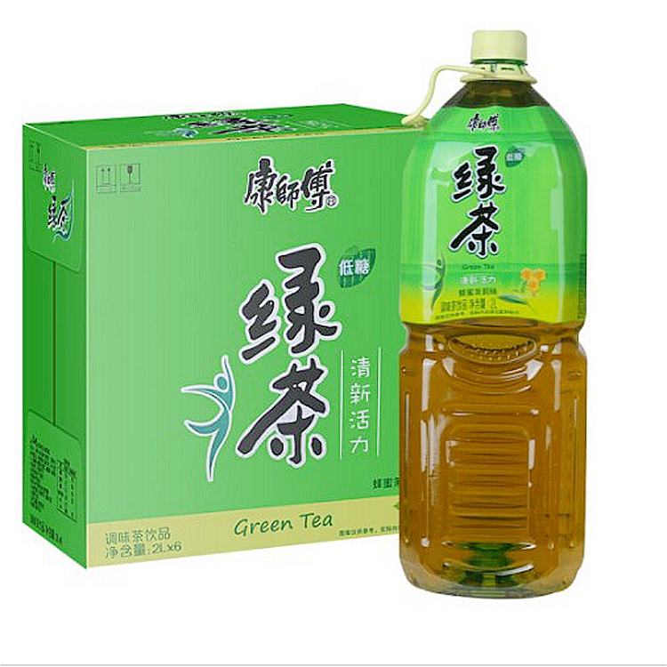 康师傅绿茶蜂蜜茉莉味茶饮料2L*6瓶整箱 正品新日期 北京包邮