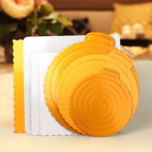 蛋糕盒底托6寸8寸10寸加厚金方金圆实心蛋糕底托瓦楞底托西点底托
