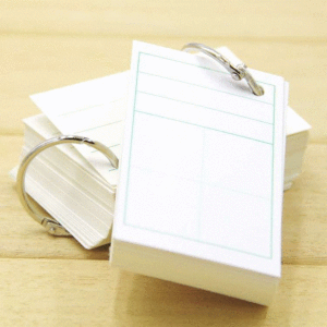 打孔+送铁环 空白卡纸硬 学生手写生字卡 英语