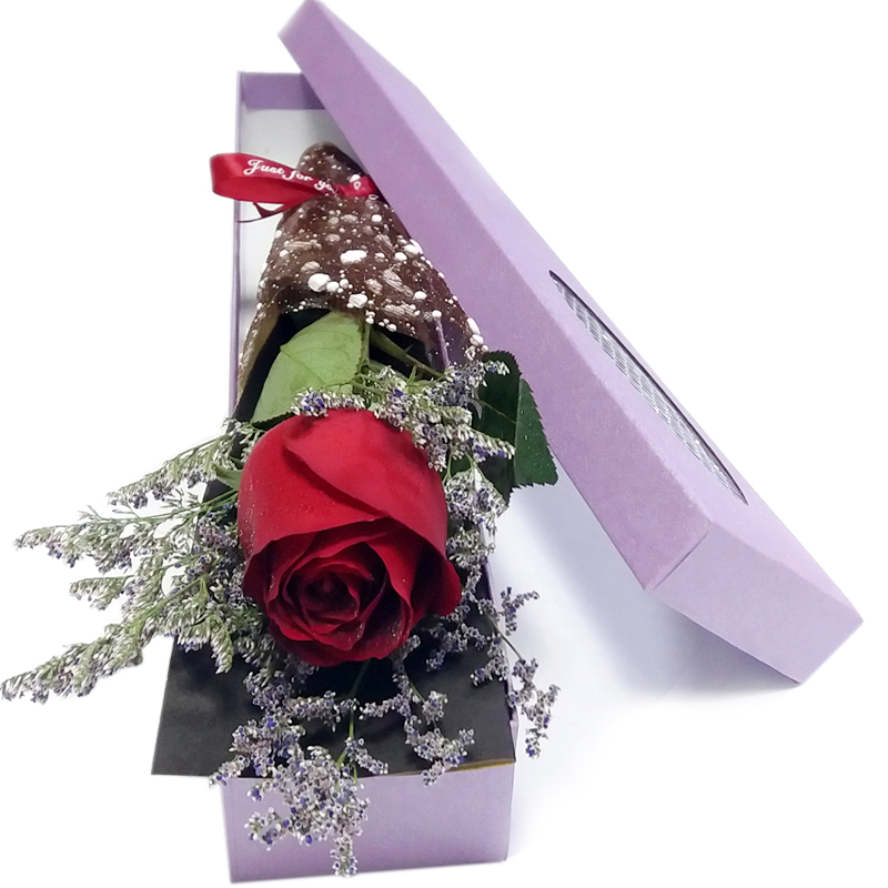 鲜花速递全国单支红玫瑰礼盒1朵一枝情人节生日礼送爱人女友花束