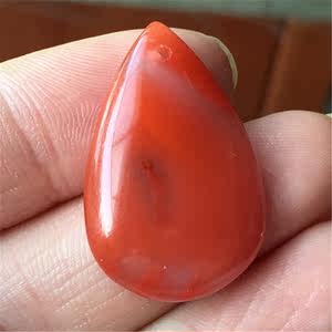 纯天然川料南红玛瑙水滴 span class=h>吊坠 /span> 水红玉石项坠挂件