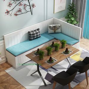 实木 span class=h>卡座 /span>沙发家用储物椅小户型卧室l型餐边椅柜