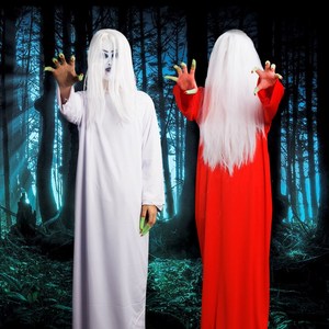 抖音万圣节僵尸成人男白色红色恐怖吓人服装贞子女鬼死神cosplay