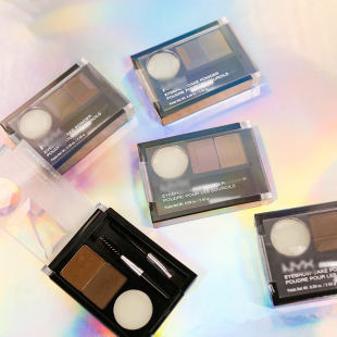 nyx eyebrow cake powder双色眉粉带眉蜡眉刷固色膏 黑色咖啡色