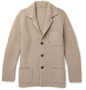 7折英国代购anderson & sheppard修身纹理羊毛羊绒混纺男开襟衫