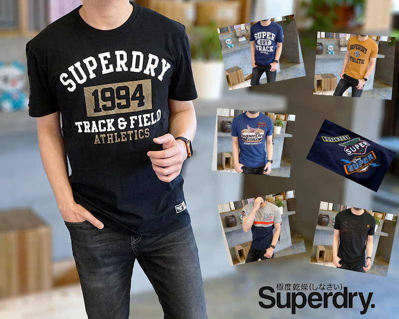 英国Superdry极度干燥19新款男潮牌印花刺绣修身圆领短袖t恤现货