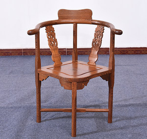 鸡翅木三角椅客厅红木家具椅子中式靠背扶手椅实木茶椅书椅休闲椅