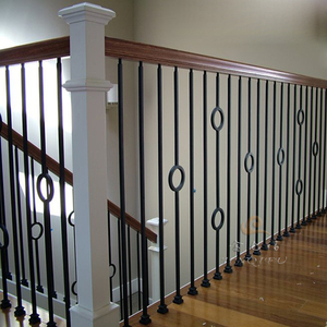 楼梯实木扶手铁艺栏杆图片