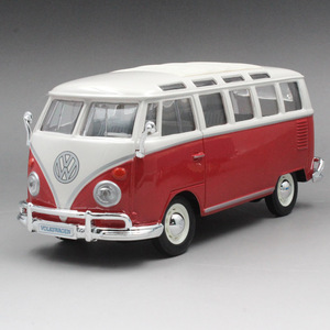 美馳圖 : 1963年大眾t1麵包車 vw 大眾巴士車 合金汽車模型 紅