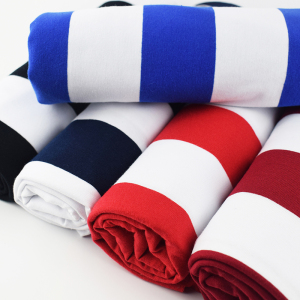 夏秋全棉黑白红白蓝白条纹针织弹力4.