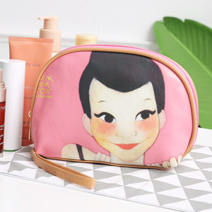 非常好看的女孩!韩国漫画女孩化妆包卡通可爱手腕包杂物收纳包